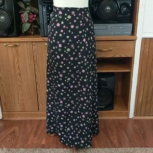Long, Black skirt with flowers
